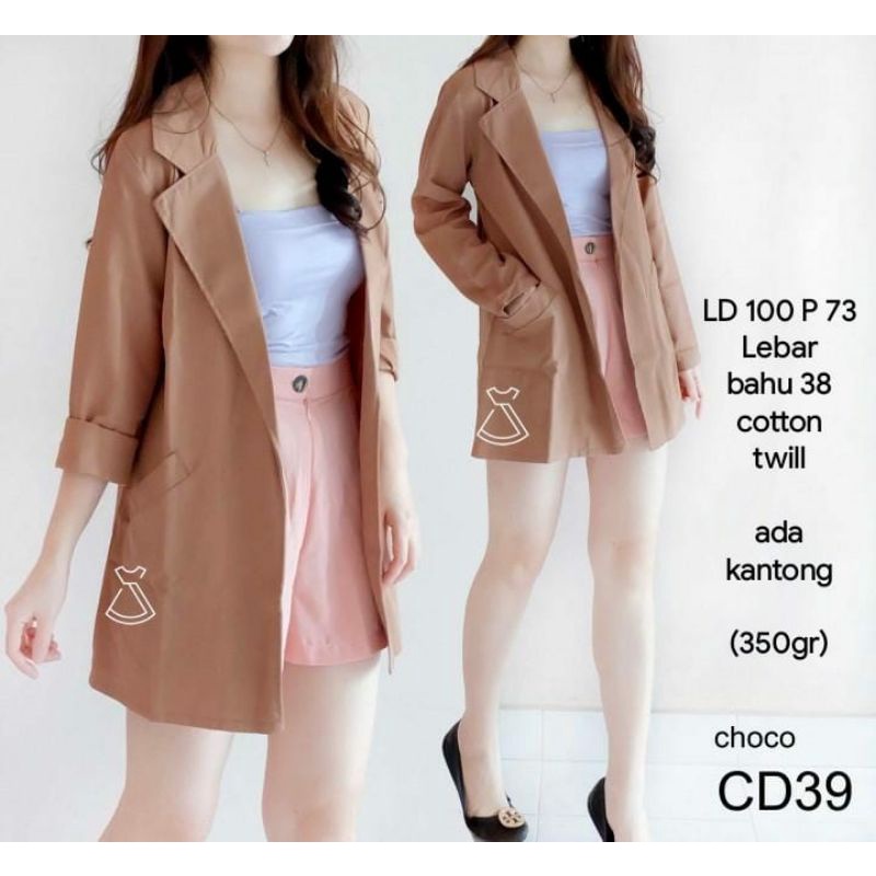 CD39 OUTER BLAZER KATUN TWILL IMPORT PREMIUN MURAH GROSIR REALPIC