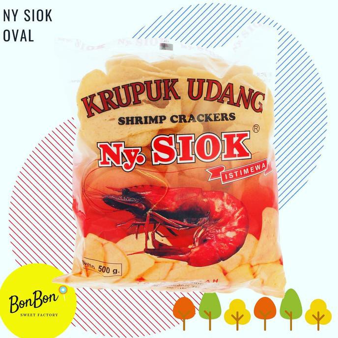 

KERUPUK NY SIOK OVAL BULAT / KRUPUK UDANG NYSIOK ASLI READY GOJEK