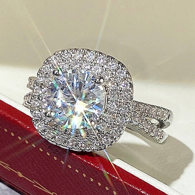 Cincin Pernikahan Bahan Cubic Zirconia Untuk Wanita