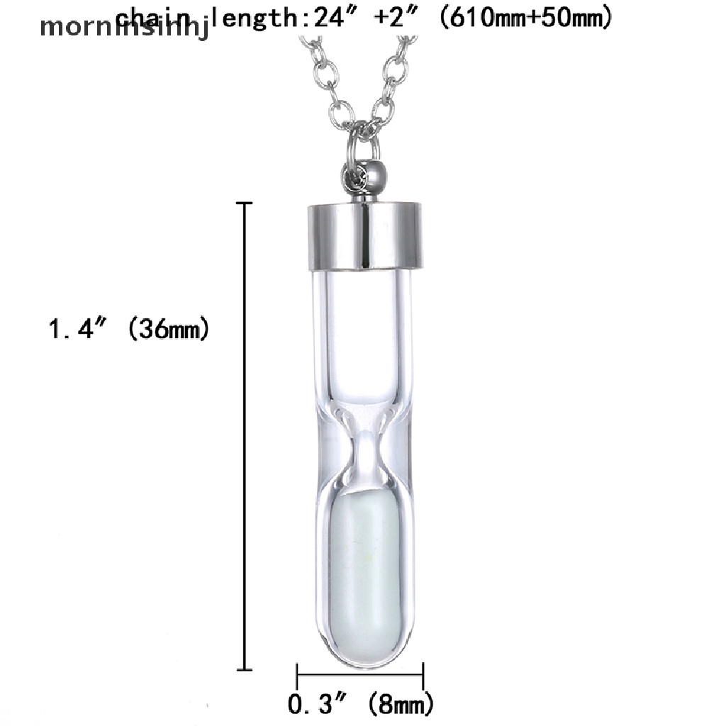 Mor Kalung Rantai Liontin Jam Pasir Glow In The Dark Untuk Wanita