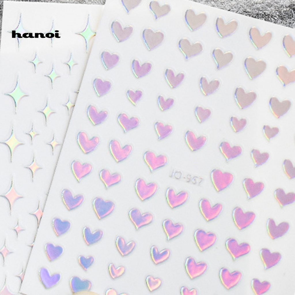 Han_stiker Kuku Motif Tulisan / Bintang Untuk Nail Art