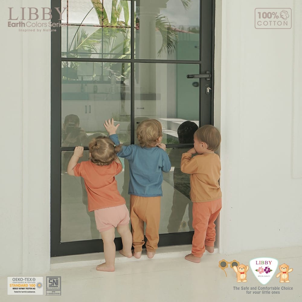 Libby Earth series New Comfy Set seri 2 Libby Baby Setelan Pendek Baju Kancing Depan Celana Pendek Pakaian Piyama Baju Bayi Baru Lahir