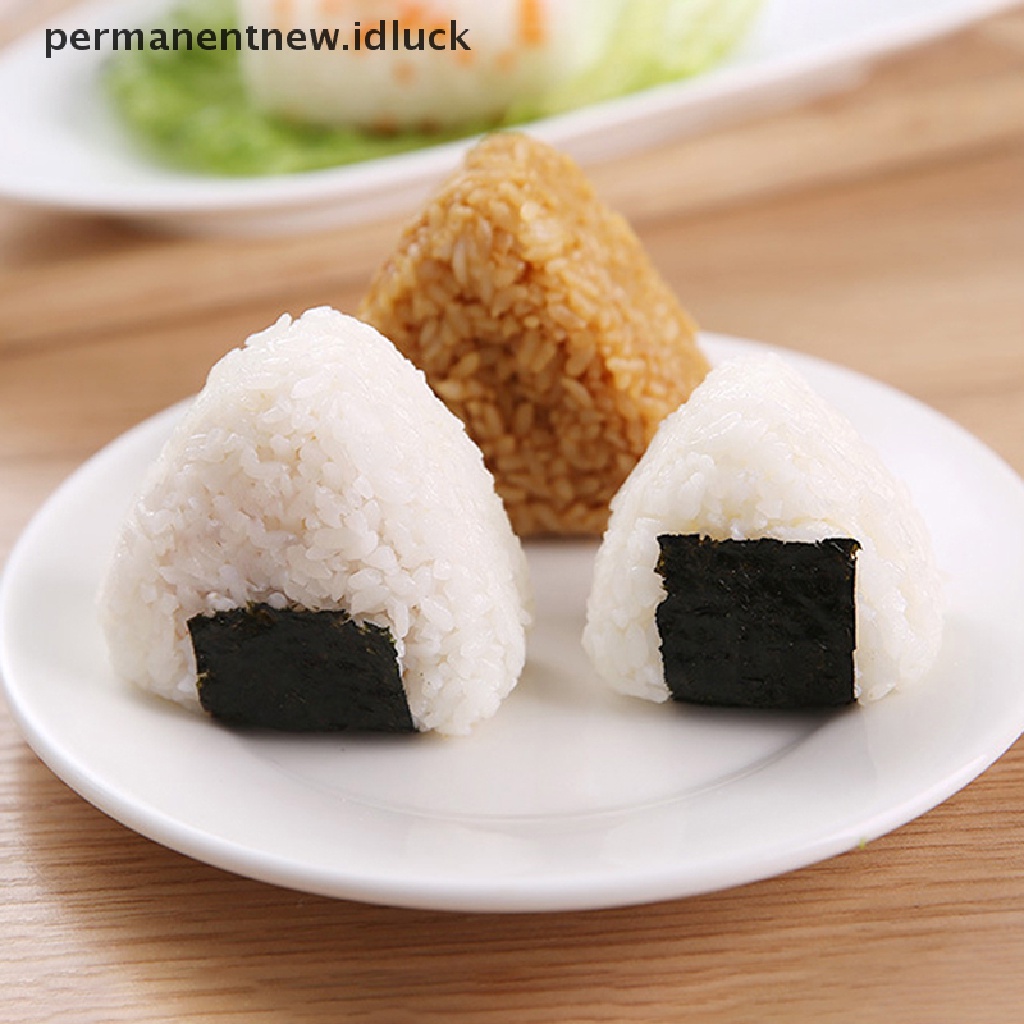 3pcs / Set Cetakan Pembuat Sushi Onigiri Nasi Bentuk Segitiga Model Tekan