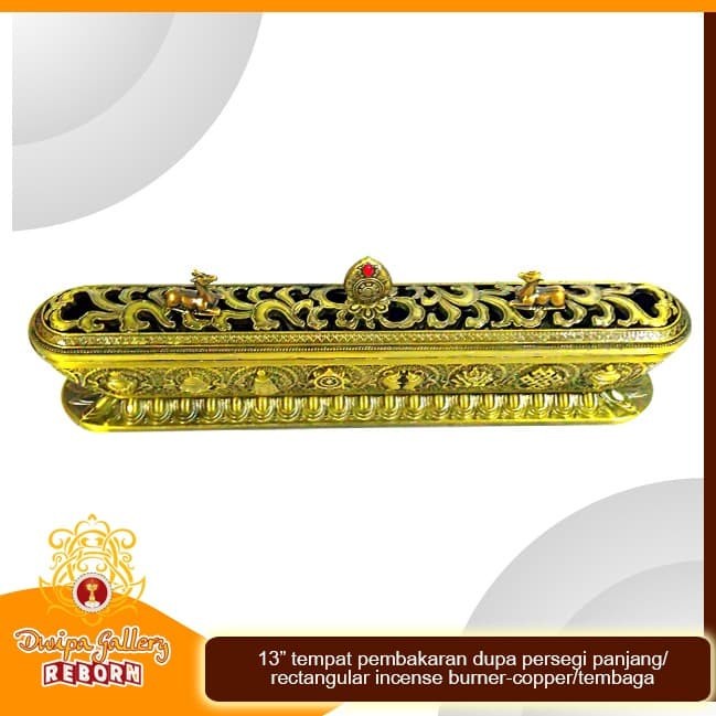 13&quot; tempat pembakaran dupa persegi panjang - copper / tembaga