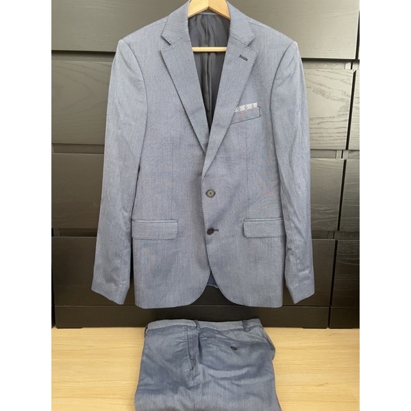 Jas Zara Man Preloved size Eur 48 warna blue grey 1 set dgn celana