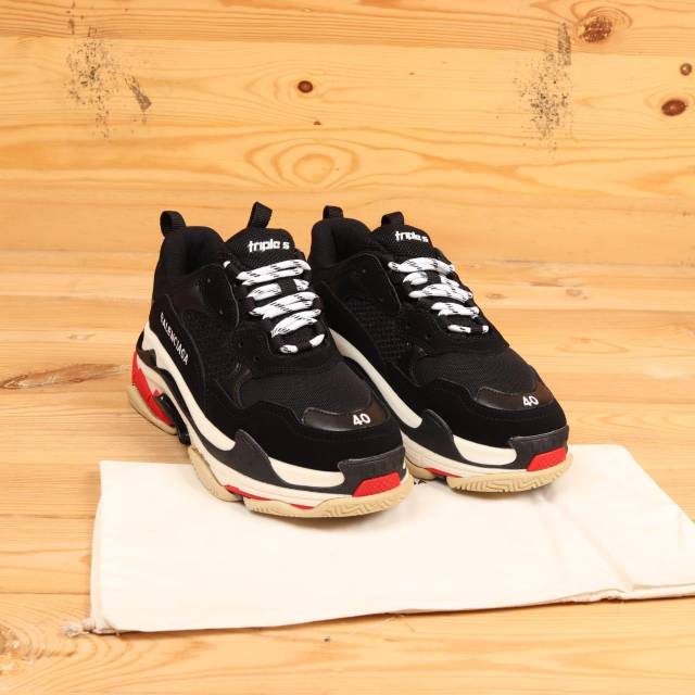 Balenciaga Triple S Black White Red