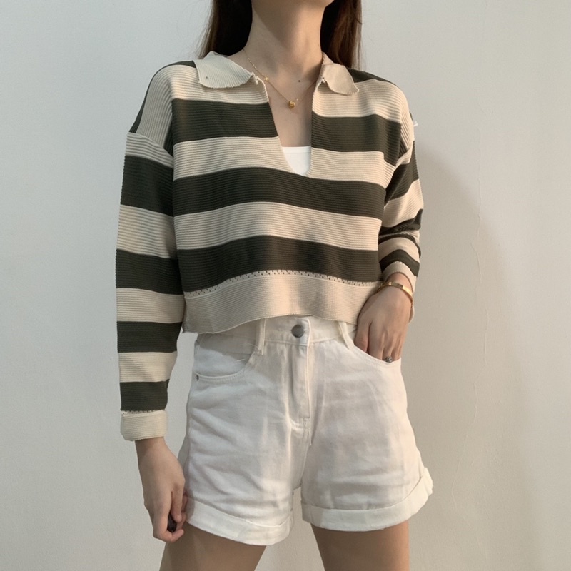 [LUXE.DLABEL]-B93 TOP | Atasan Lengan Panjang Wanita Import Crop Top wanita Korean Style Premium