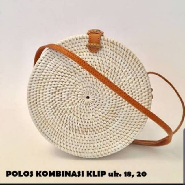 Tas Bali. Tas rotan Bali. Tas bulat 18cm