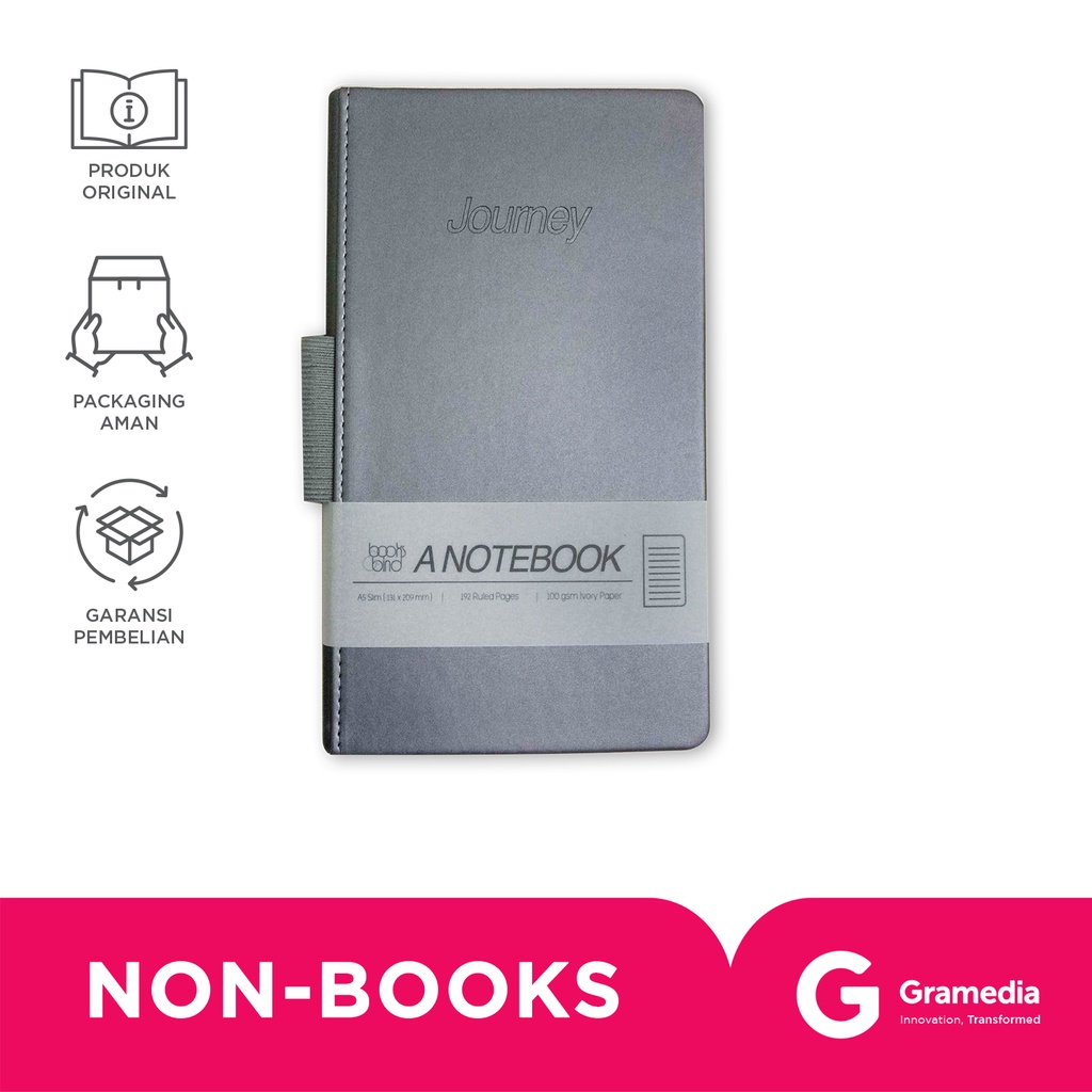 

Books&Bind Nb Metallic Hc W/ Penloop A5-Slim Grey