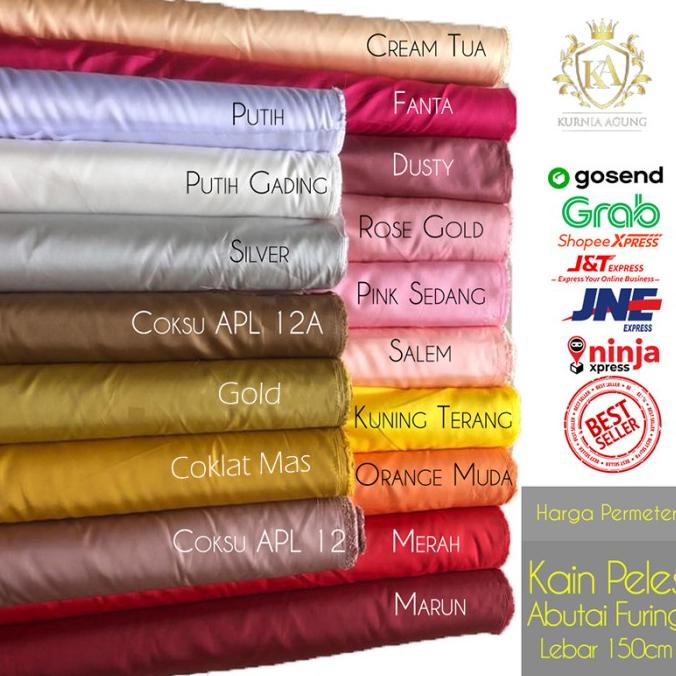 DISKON HARGA Kain Peles Furing Per Meter Abutai Habutai Abutai Dekorasi AP010
