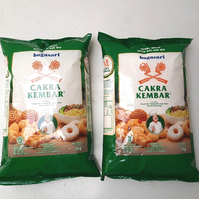 

D02D1 Bogasari Tepung Terigu Cakra Kembar Premium 1Kg Da01D100