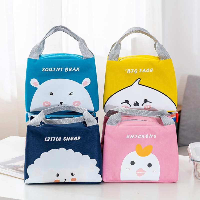 Gobra ♕ PA071 Tas Bekal Karakter Motif Lunch Cooler Bag Salur Makanan Aluminium Kotak Makan Import Murah