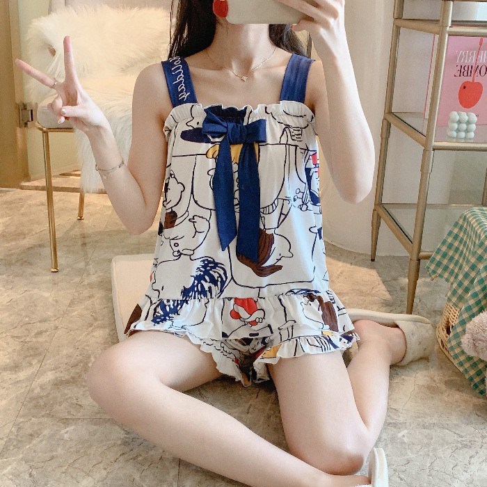 Baju piyama / set baju tidur pita import korea murah BTB030 motif lucu seksi