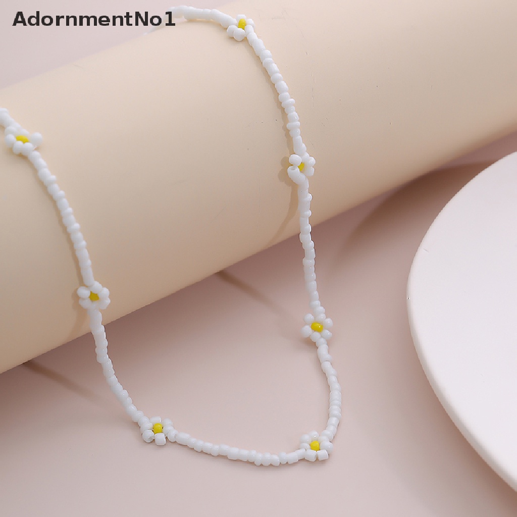 (AdornmentNo1) Kalung Choker Gaya Bohemia Motif Bunga Aksen Manik-Manik Untuk Perhiasan Wanita / Hadiah