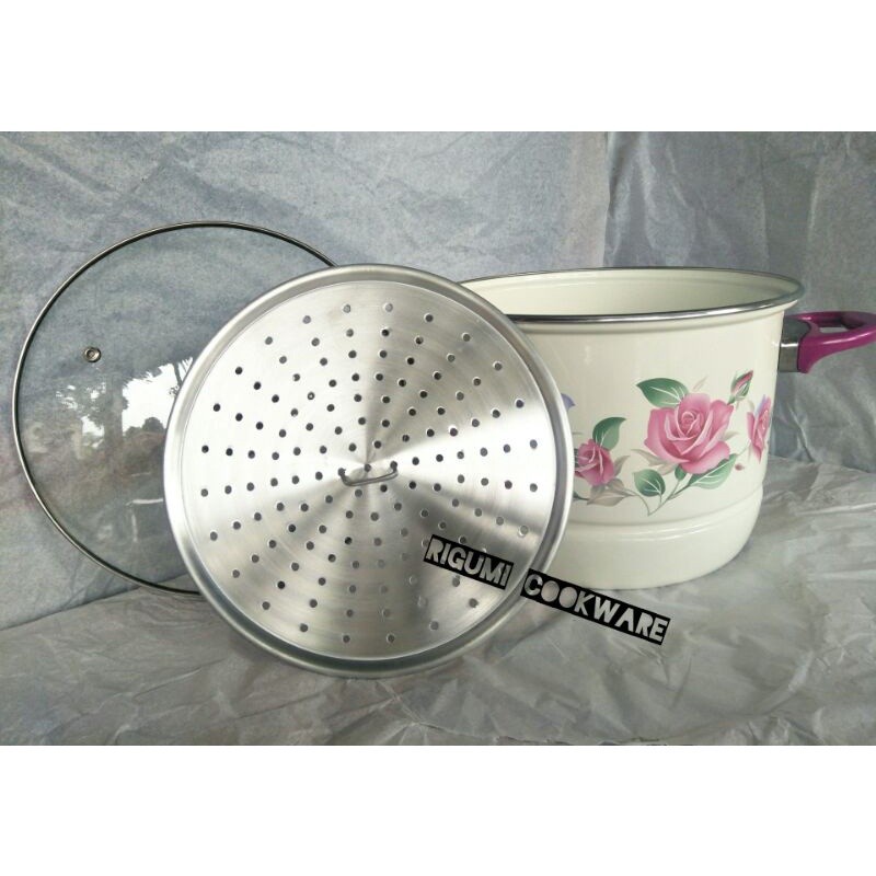 INOCOOK Stock Pot Steamer Enamel 26cm