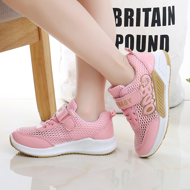 W6605 mesh sepatu anak sneakers perempuan lakilaki