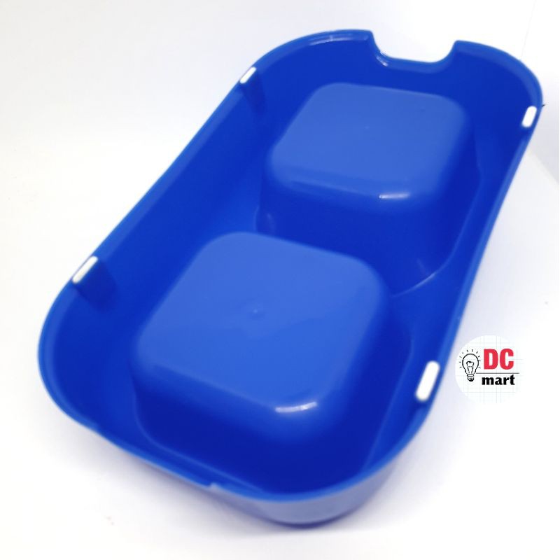 Tempat Makan Kotak Dobel Hewan Anjing Kucing Musang Kelinci