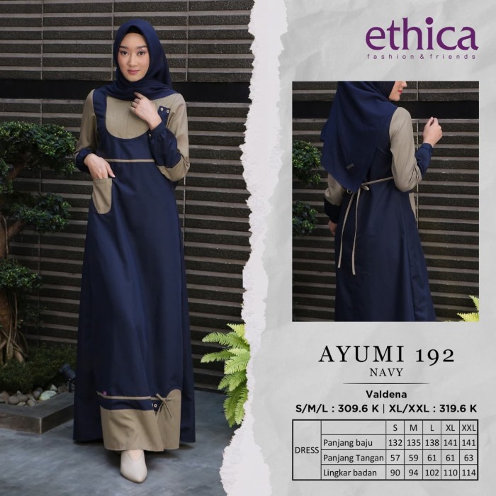 GAMIS TERBARU 2020 ETHICA AYUMI 192 NAVY