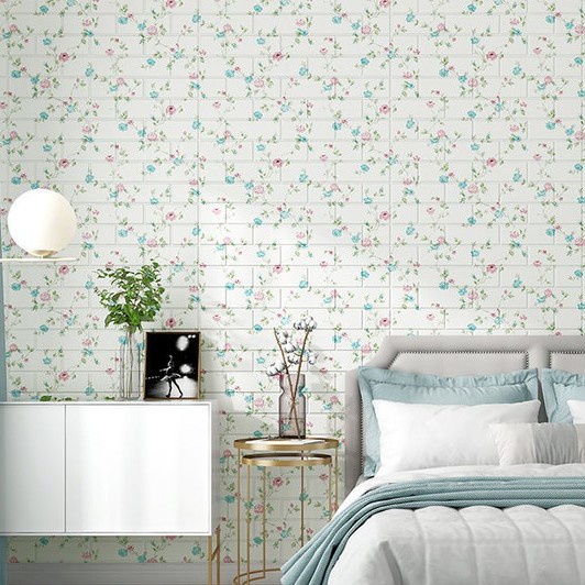 Ready Stock Wallpaper Dinding 3D Foam Motif Batu Bata Dekorasi Dinding Kamar Murah