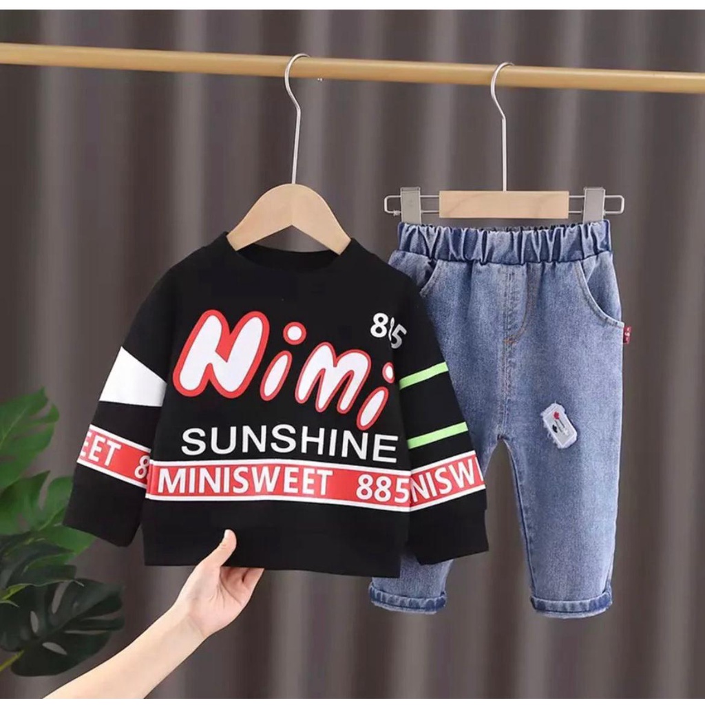 SETELAN ANAK SWEATER DENIM 6BULAN - 5 TAHUN / SETELAN ANAK LAKI LAKI / PAKAIAN ANAK LAKI LAKI / PAKAIAN ANAK PEREMPUAN / SETELAN SWEATER CELANA DENIM / SETELAN ANAK KEKINIAN FASHION ANAK LAKI LAKI / FASHION ANAK PEREMPUAN BAJU ANAK TERBARU