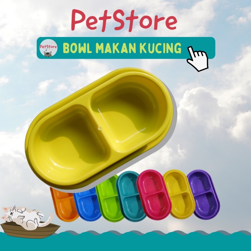 Tempat makan kucing anjing Bowl anti ant double size besar