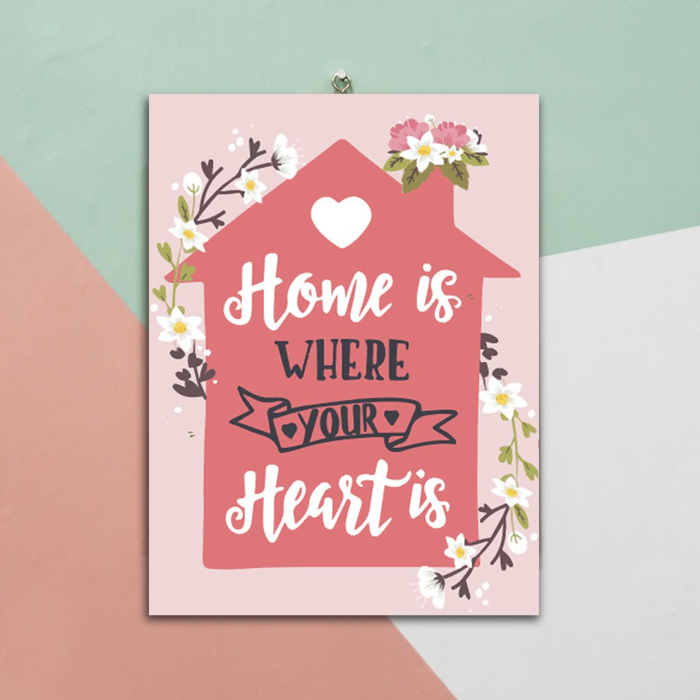 Hiasan dinding dekorasi home sweet home Wall Decor Poster Kayu Ruang Tamu