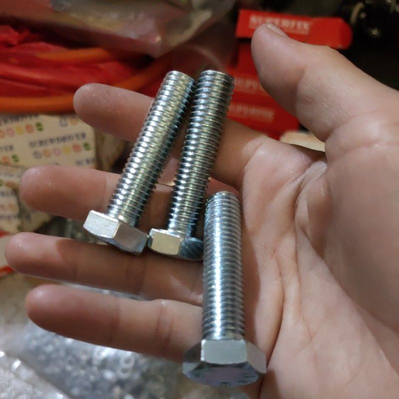 baut m12x50 kualitas bagus galvanis kunci 19/ baut kepala kunci m12x50 panjang 5cm / Baut M12 x 50