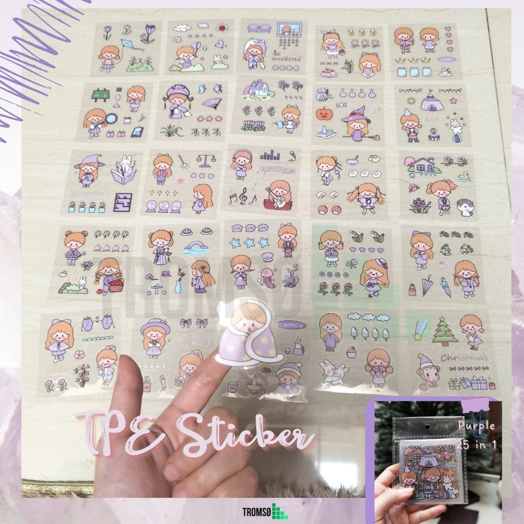 

Tromso 25 in 1 TPE Girl Stiker Deco Planner Scrapbook/TPE Sticker