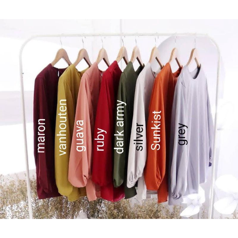 (BISA COD)- BLOUSE LENGAN BALON / ATASAN WANITA /BLOUSE BALON TOP FASHION WANITA