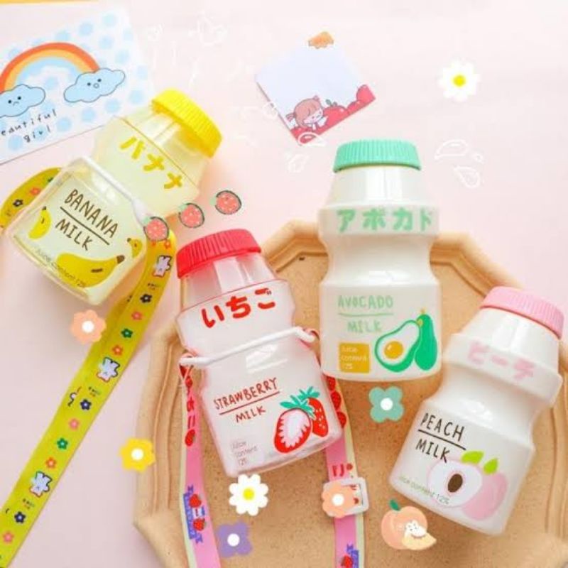 botol minum transparan 500ml + tali
