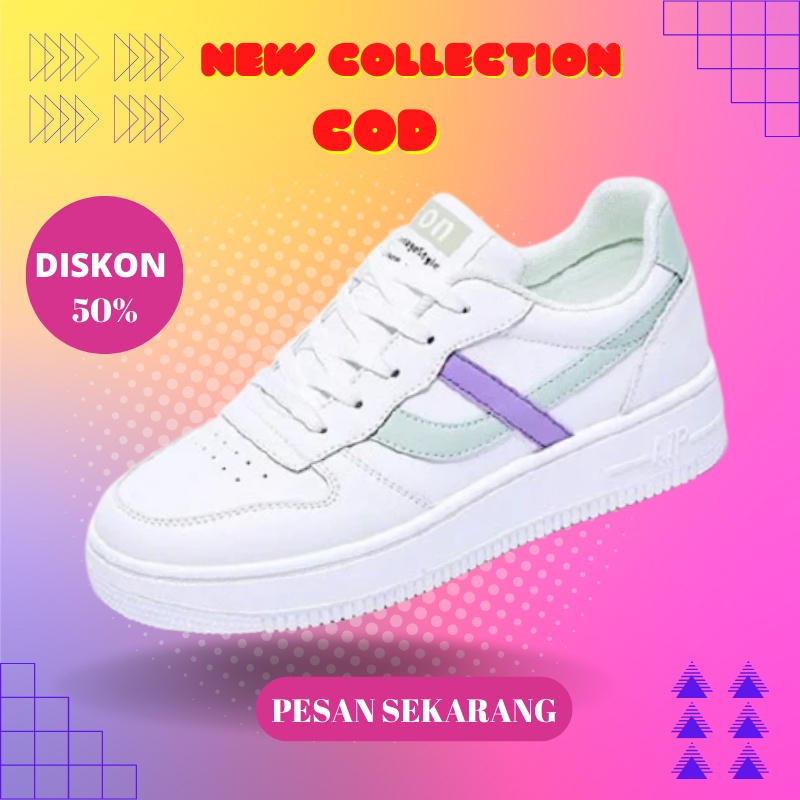Sepatu Sneakers Wanita Cewek Remaja Korea Imprt Amour Sepatu Wanita Putih Jalan Casual Terbaru Kekin