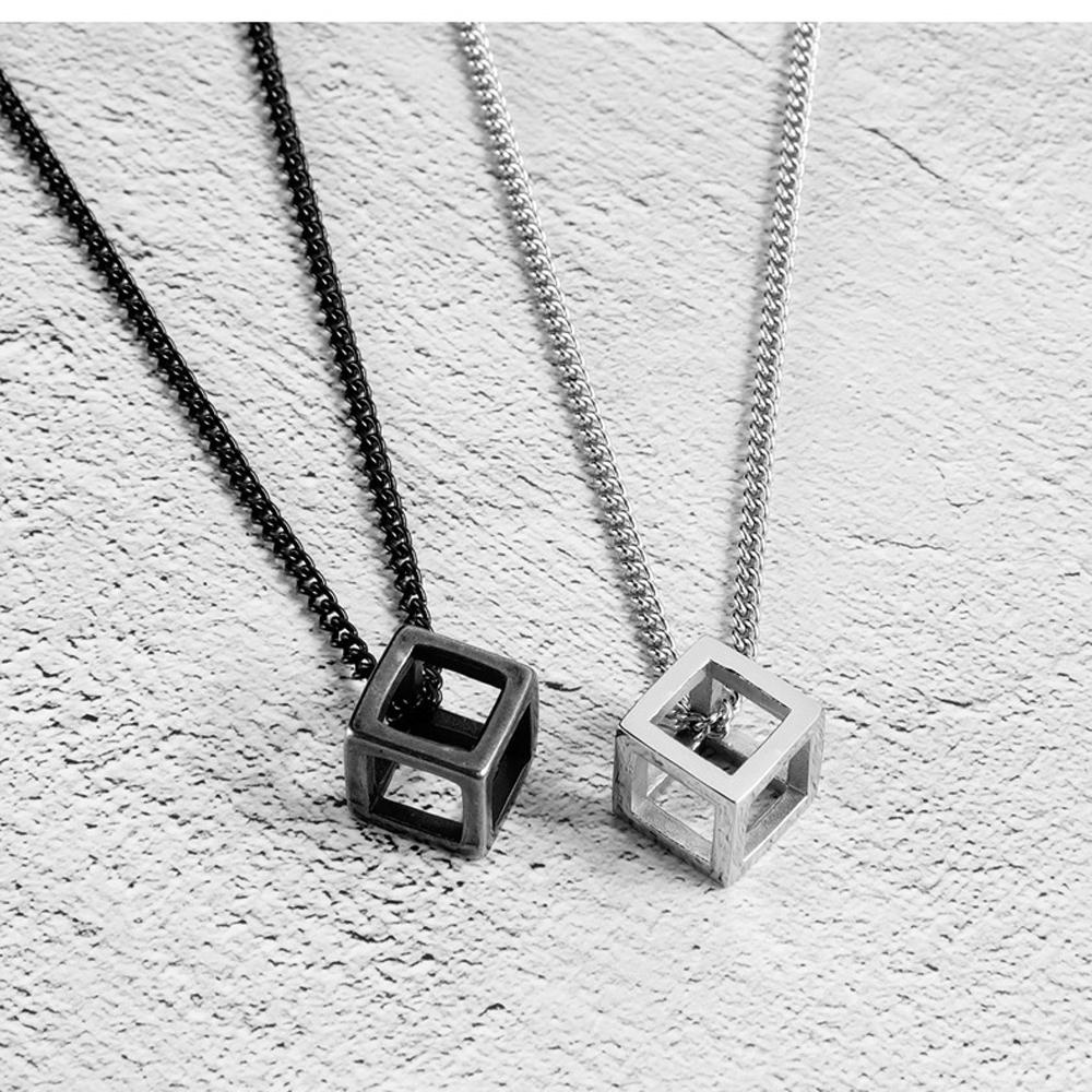 Kalung Punk Agustina Keren Geometris Wanita Pria Cowok Gaya Industrial Hip Hop Pria Liontin