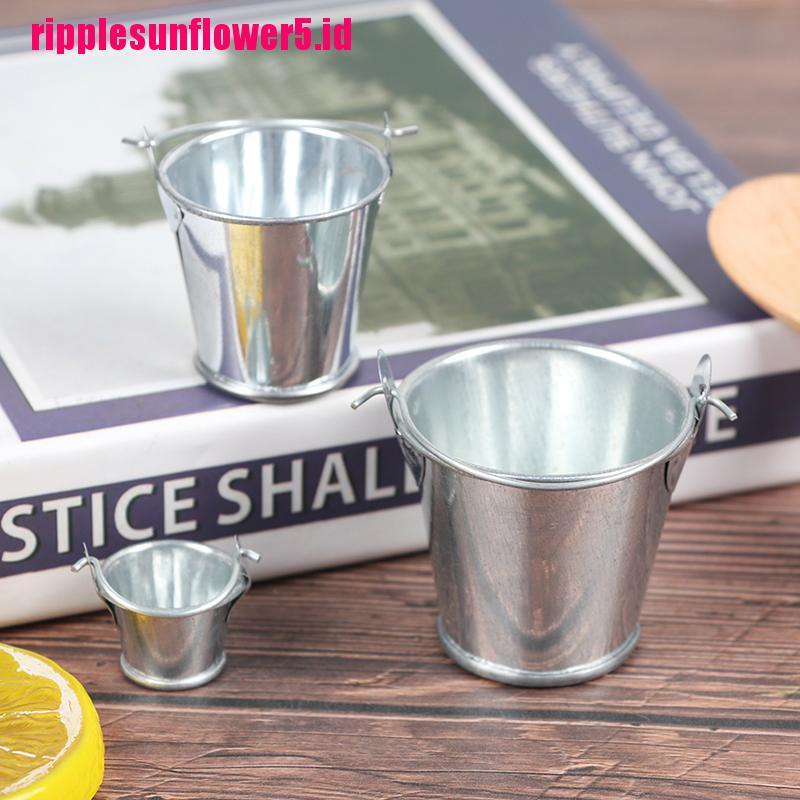 # Kaos T-Shirt Wanita Lengan Pendek Motif Print #1pc Miniatur Ember Metal Skala 1: 12 1: 6 Untuk Aksesoris Dapur Rumah Boneka