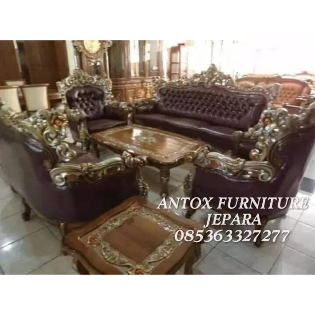 Kursi tamu romawi jati ukiran mebel Jepara