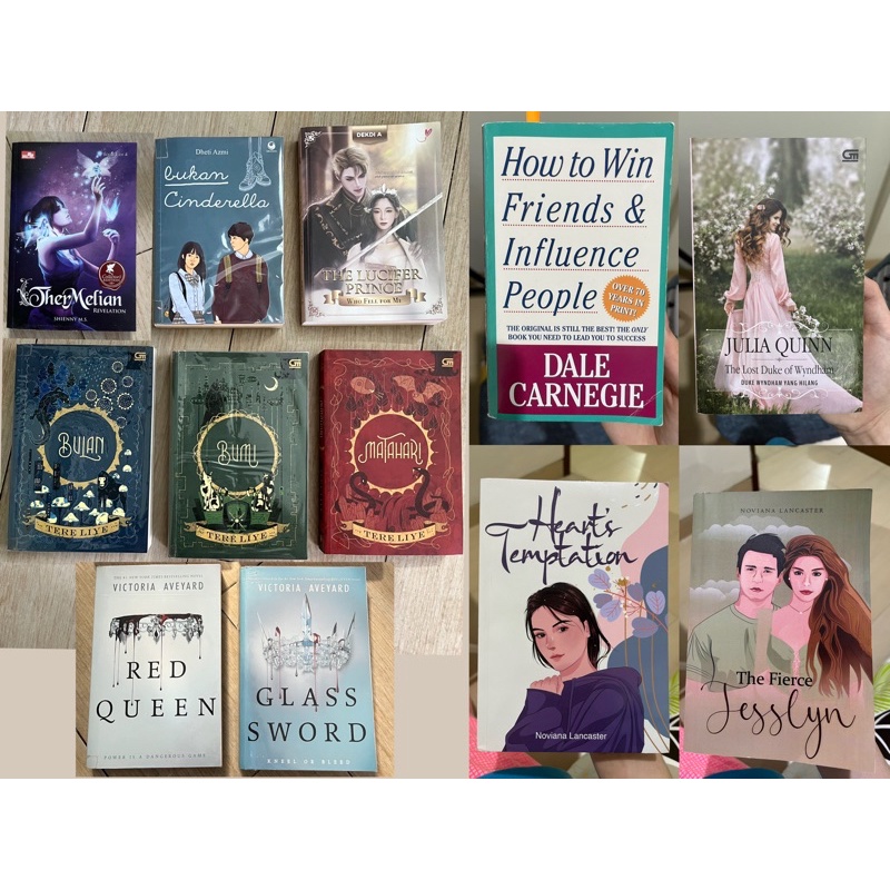 Buku Novel Original Asli Preloved (Bumi series by tereliye, Bulan, Matahari; Bukan cinderella; The l