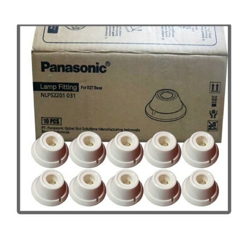 Panasonic Fitting Plavon bulat NLP 52201. 1 kotak isi 10 bj fiting