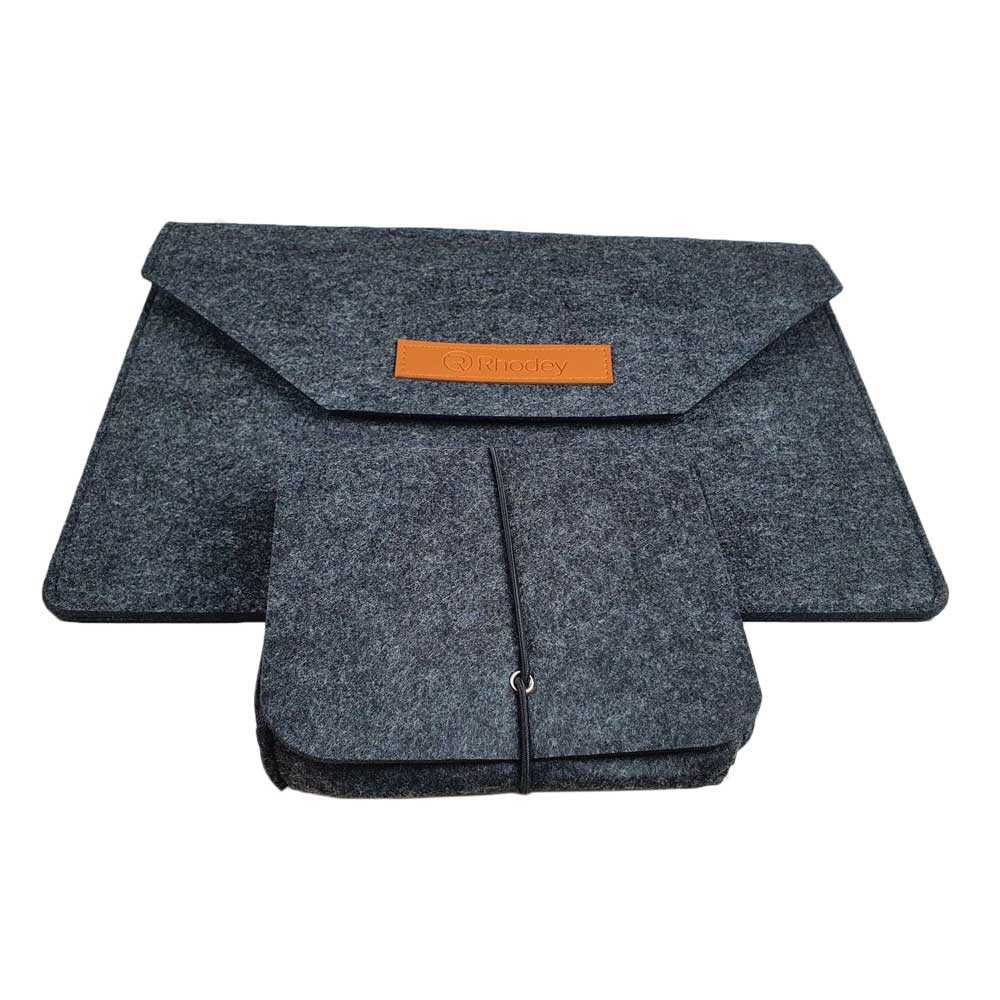 Tas Laptop/Macbook Sleeve Simply Wool Felt 11inch free pouch black