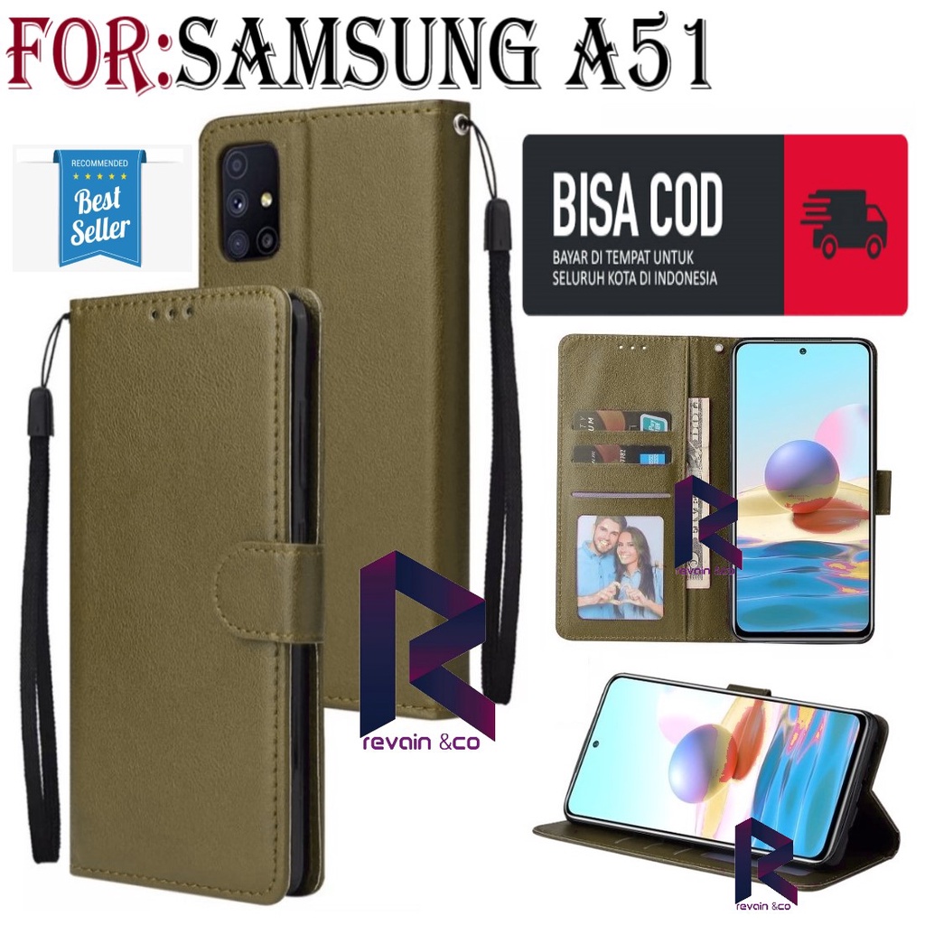 CASE FLIP WALLET SAMSUNG A51 LEATHER KULIT PREMIUM SARUNG BUKA TUTUP FLIP CASE SAMSUNG A51