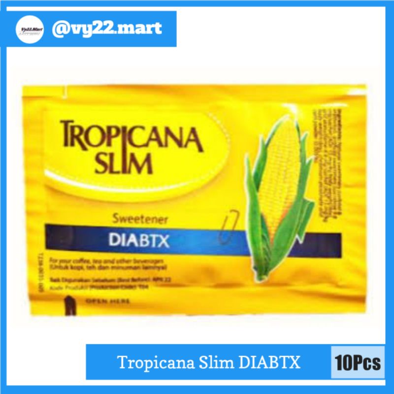 

Tropicana Slim Sweetener DIABTX Pemanis Nol Kalori 1 Renteng isi 10Pcs