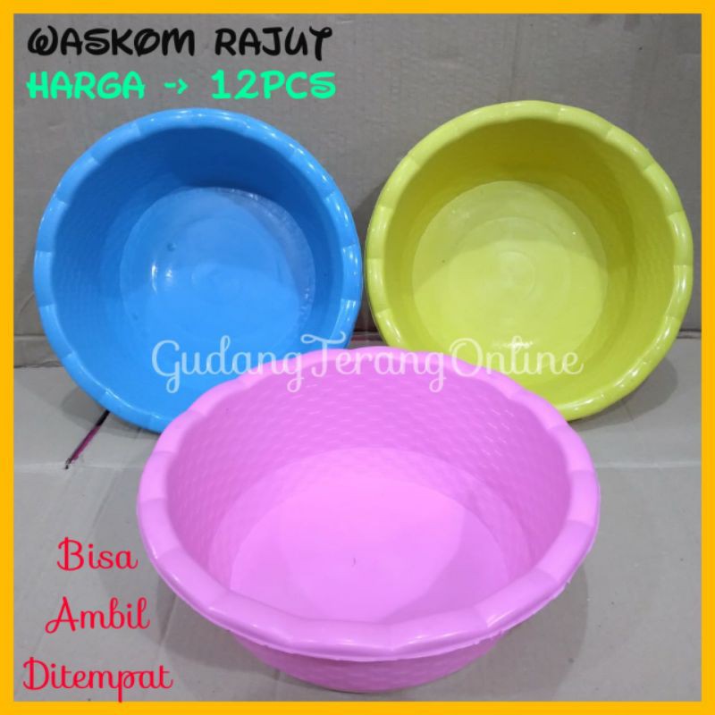 Isi 12 PCS Waskom Rajut /Waskom Plastik/Waskom berkatan /Baskom Hajatan/Baskom