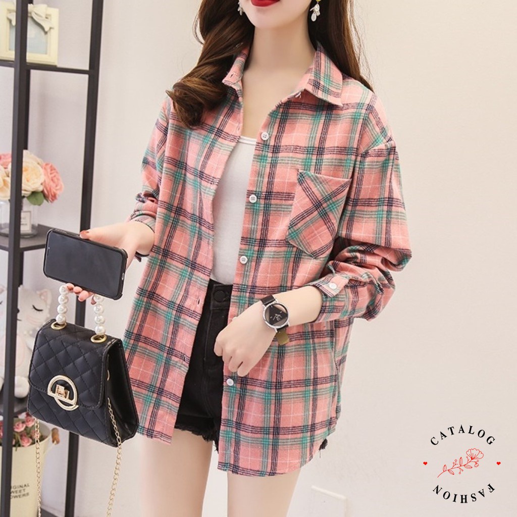 TREXUS - ZEC OOTD Wanita Kemeja AHYON / Kemeja Fashion / Kemeja Lengan Panjang Distro Terbaru Kekini