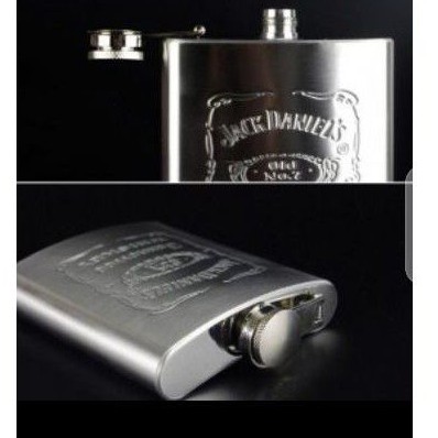Botol Minum Stainless Steel Hip Flask - Silver