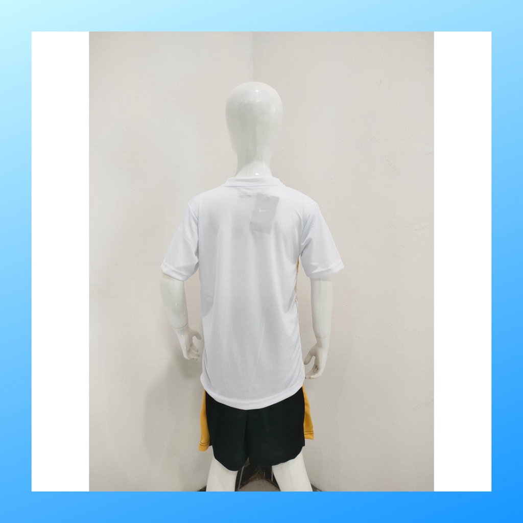 Kaos futsal anak laki-laki jersey sepak bola baju celana setelan jersy perempuan stelan t-shirt outfit seragam kostum olahraga casual suit pakaian jarsey oblong apparel sports jersi soccer ST.NK159 putih