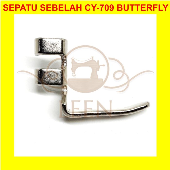 Sepatu Sebelah CY-709 Butterfly Resleting Lurus Mesin Jahit Hitam LEEN