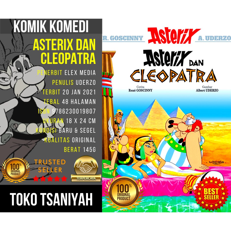 Buku Komik Anak Asterix Obelix Komik Asterix dan Cleopatra Uderzo & Goscinny Komedi Kartun Cartoon