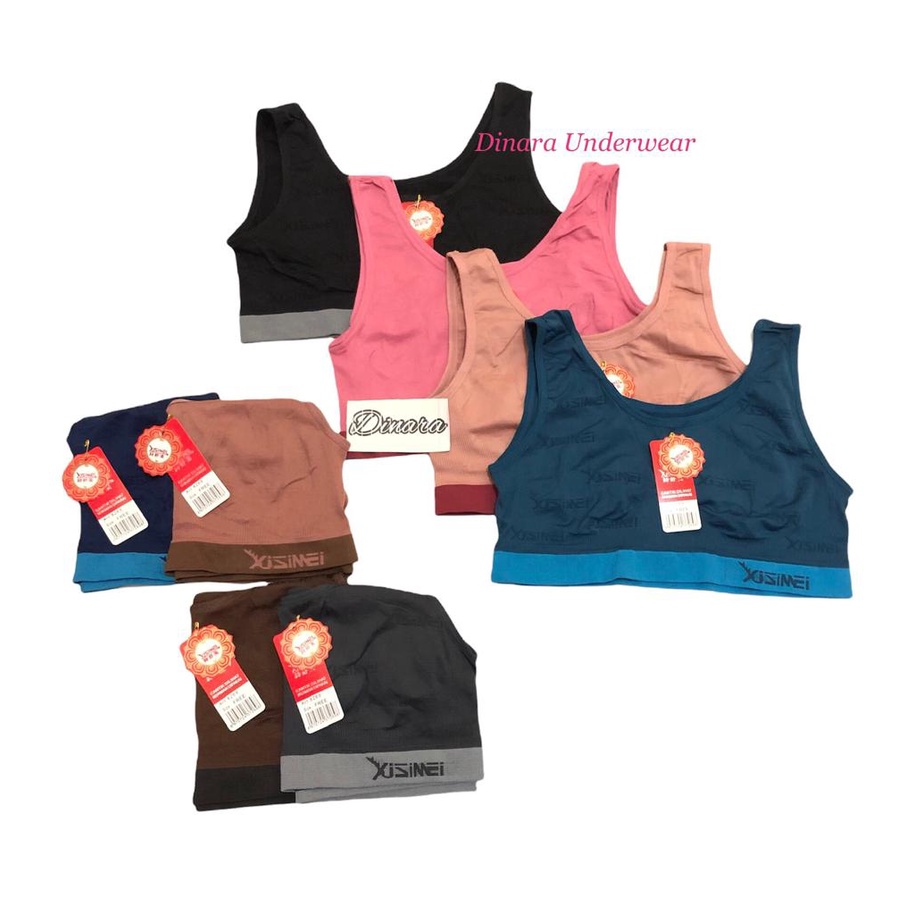 Dinara Underwear -Miniset Xisimei Miniset Remaja Dewasa  Bra Sport Rajut