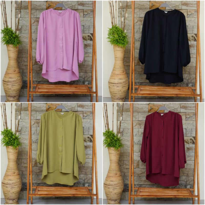 NAILAH BLOUSE - KEMEJA HITAM KEMEJA OVERSIZE POLOS KEMEJA POLOS ATASAN POLOS ATASAN HITAM KEMEJA JUM