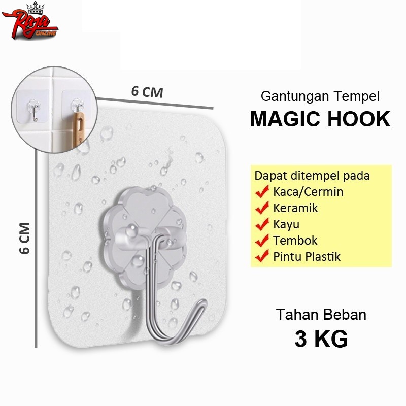 GT11- Gantungan Serbaguna Temoat DInding Hook - Transparan