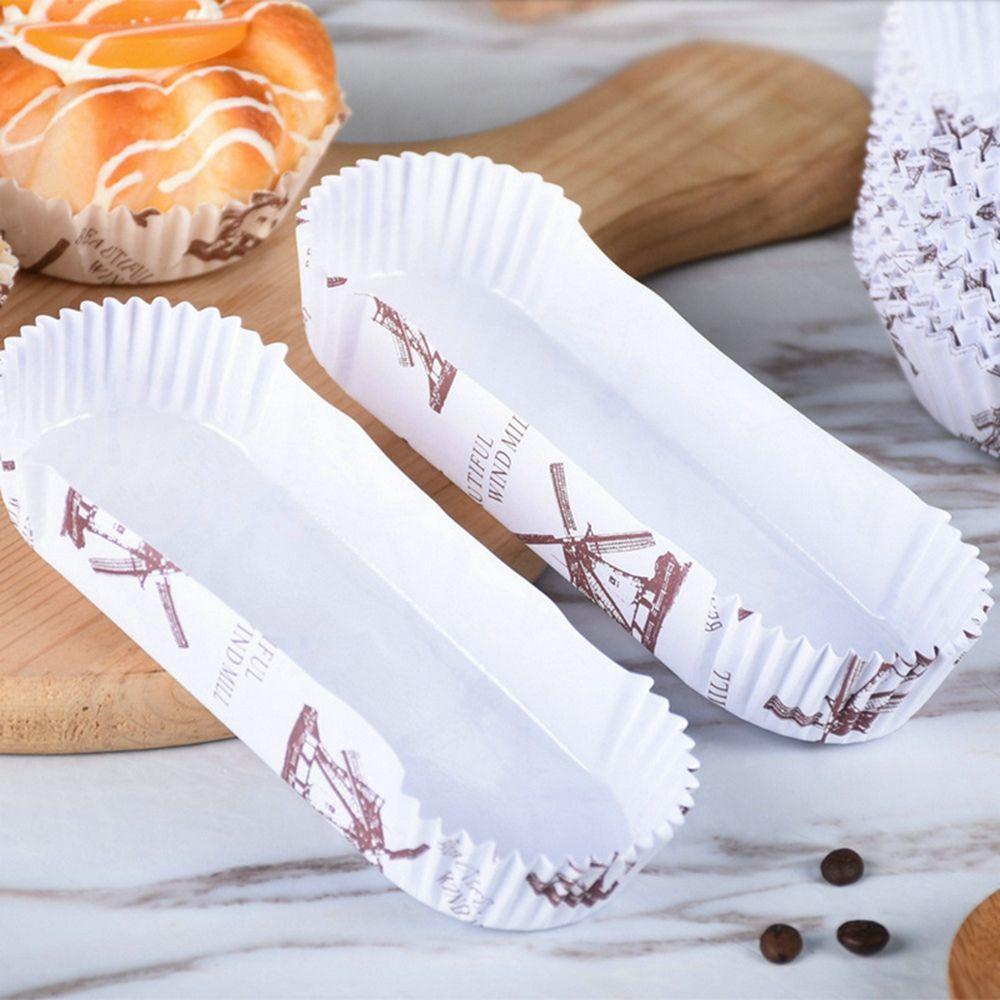 [Elegan] Paper Baking Cups Alat Kue Praktis Nyaman Hamburger Tray Untuk Perayaan Pernikahan Roti Kertas Bakeware