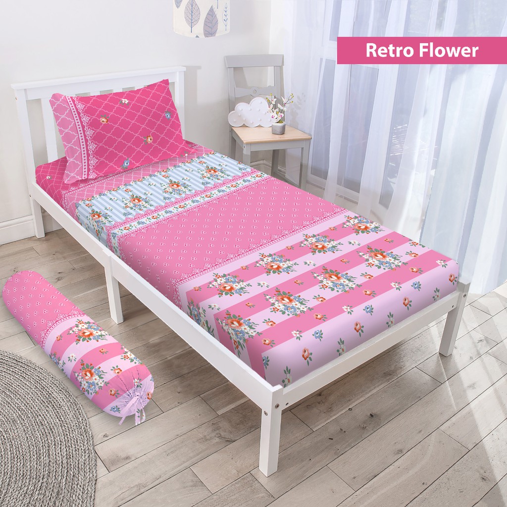 VITO - Sprei Single (120x200) Terlaris motif Retro Flower